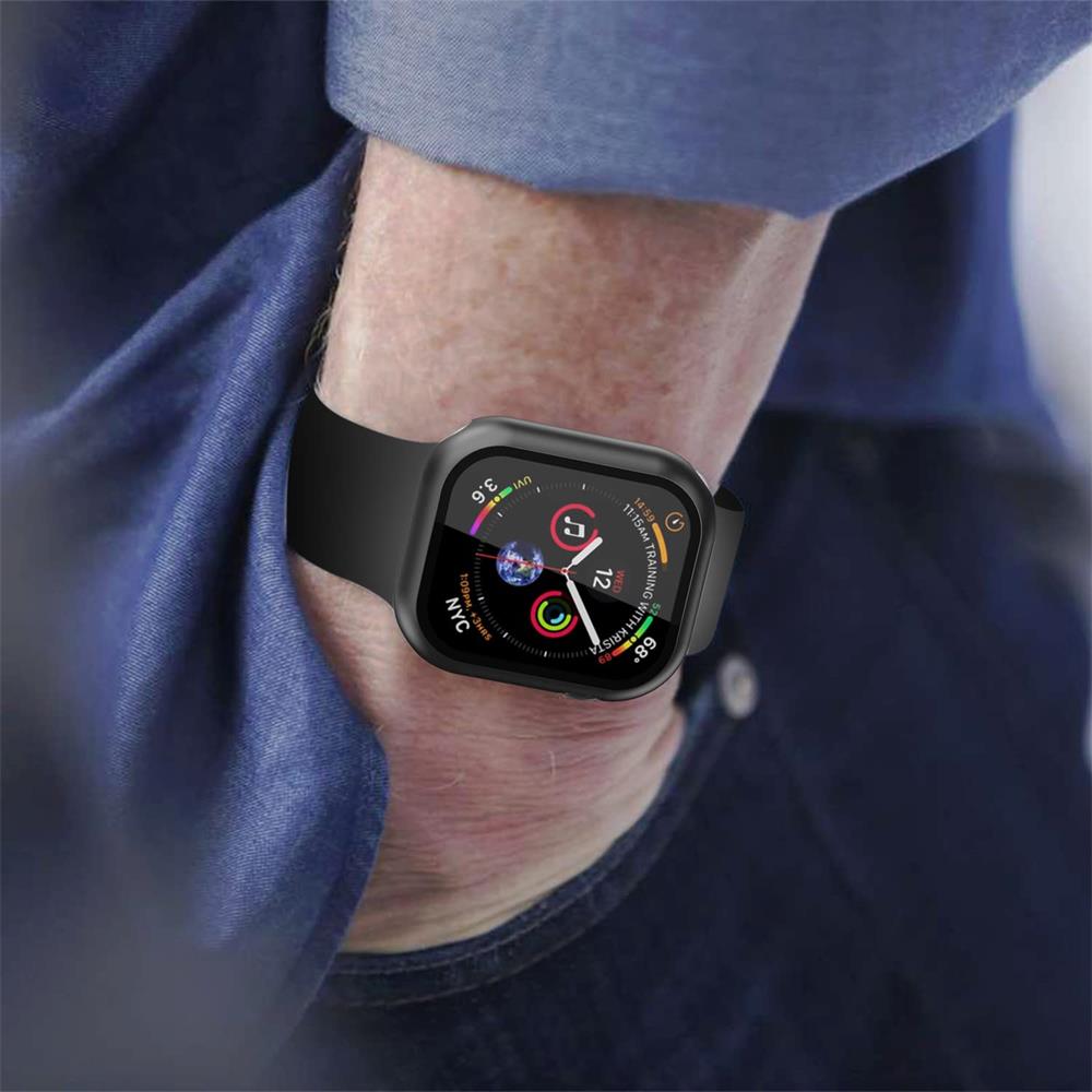Gehärtete Glasschutz PC-Stoßfänger Apple Watch Serie 9/8/7/6/5/4/SE Schutzfolie Gehäuse 38mm, 40mm, 41mm, 42mm,