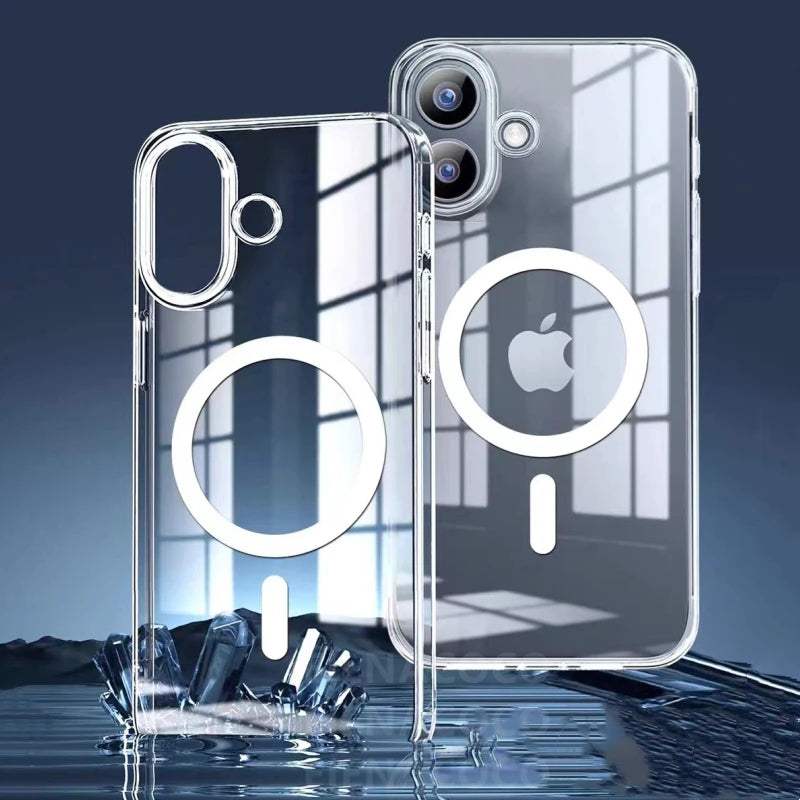 Chargeur sans fil de voiture haut de gamme et support de téléphone de voiture magnétique MagSafe pour Apple iPhone 15, 14, 13, 12, 11 Pro Max Plus Mini - Support de téléphone de voiture à lumière bleue