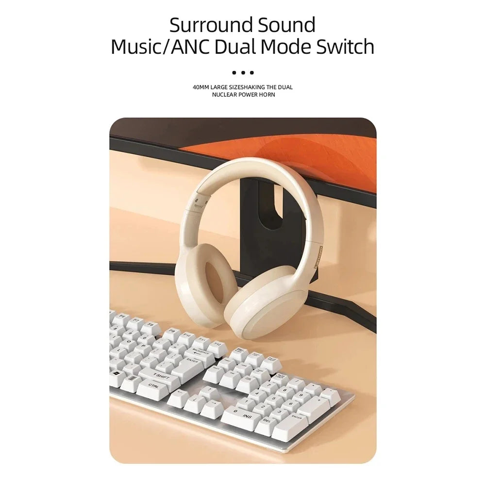 Hochwertiges Lenovo TH30 Drahtlose Kopfhörer Bluetooth 5.3 - Faltbar Gaming Headset Sport Kopfhörer mit Mic - Musik Earbuds