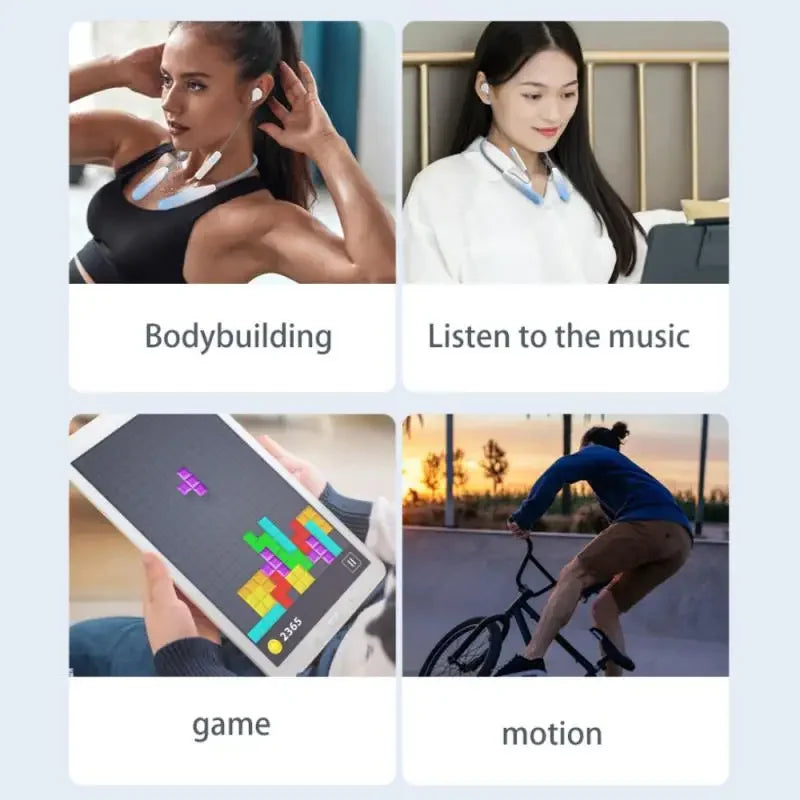 Hochwertige Bluetooth Kopfhörer: Bass, 180 Std. Ausdauer, Mikrofon, Stereo Neckband, Sport-Headset, TF-Karte | Kompatibel mit