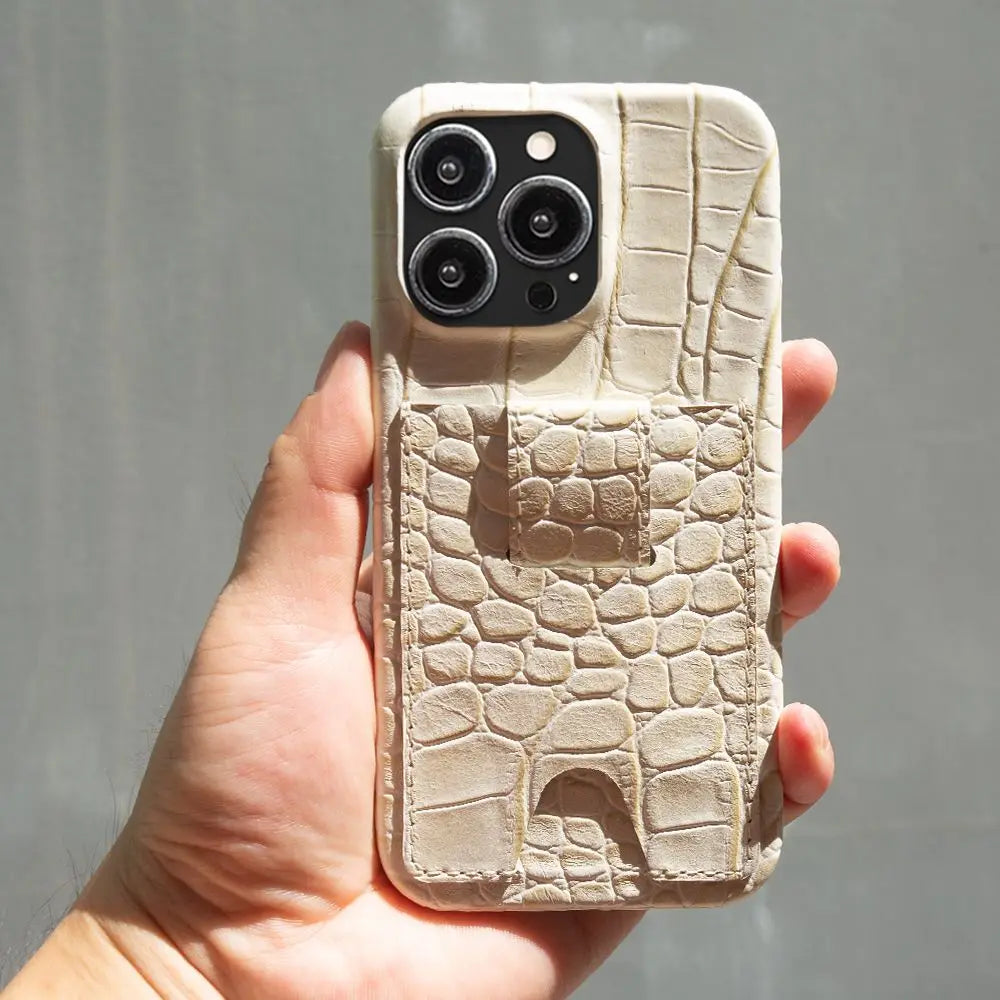 High-Quality Genuine Leather iPhone Case with Card Holder Slot | Cover with Camera Protection for Apple iPhone 16/15/14/13/12 Pro Max Plus Mini Armor Case | Wallet Phone Cover