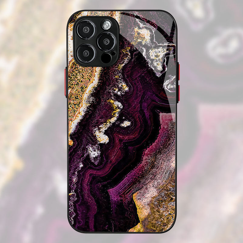Étui antichoc en marbre pour iPhone avec cadre doré de luxe | Étui de protection MagSafe pour Apple iPhone 15/14/13/12 Pro Max Plus | Housse de protection pour appareil photo, sac et étui blindé