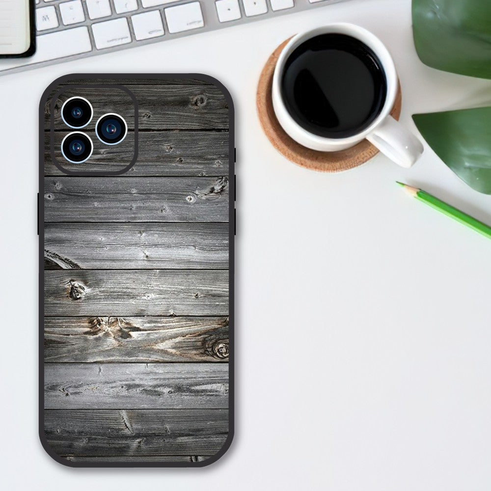 Luxury iPhone Case Made of Solid Wood Bamboo and Metallic with Smooth Brown Wood Grain | MagSafe Case with 360-Degree Protection & Camera Lens Cover for Apple iPhone 16/16e, 15, 14, 13, 12 Pro Max, Pro, Plus & Mini Cover | Shockproof Phone Case