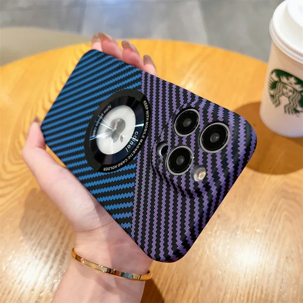 High-Quality Carbon Fiber Magnetic iPhone Case | MagSafe Case with 360-Degree Protection & Camera Lens Cover for Apple iPhone 16/16e, 15, 14, 13, 12 Pro Max, Pro, Plus & Mini Cover | Shockproof Phone Case with Armor Shell & Premium Protective Bumper Cover