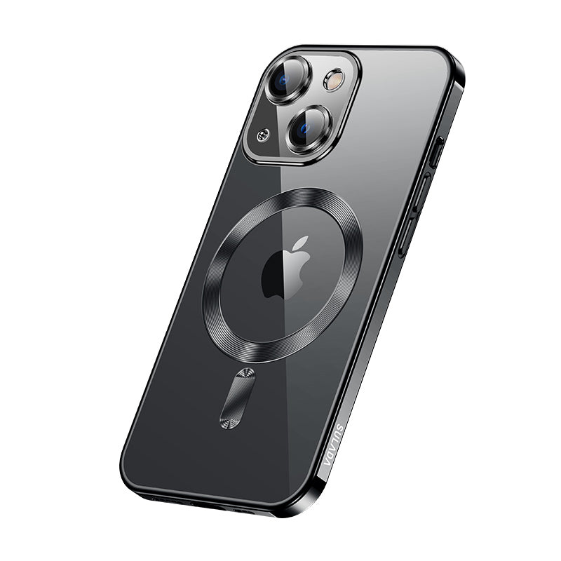 Luxury Ultra-Thin iPhone Case with MagSafe: 360° Full Metal and Glass Protection, Magnetic Adsorption | Shockproof with Glass Lens Camera Protection | Stylish Phone Cover for Apple iPhone 16/16e, 15, 14, 13, 12 Pro Max, Pro, Plus & Mini