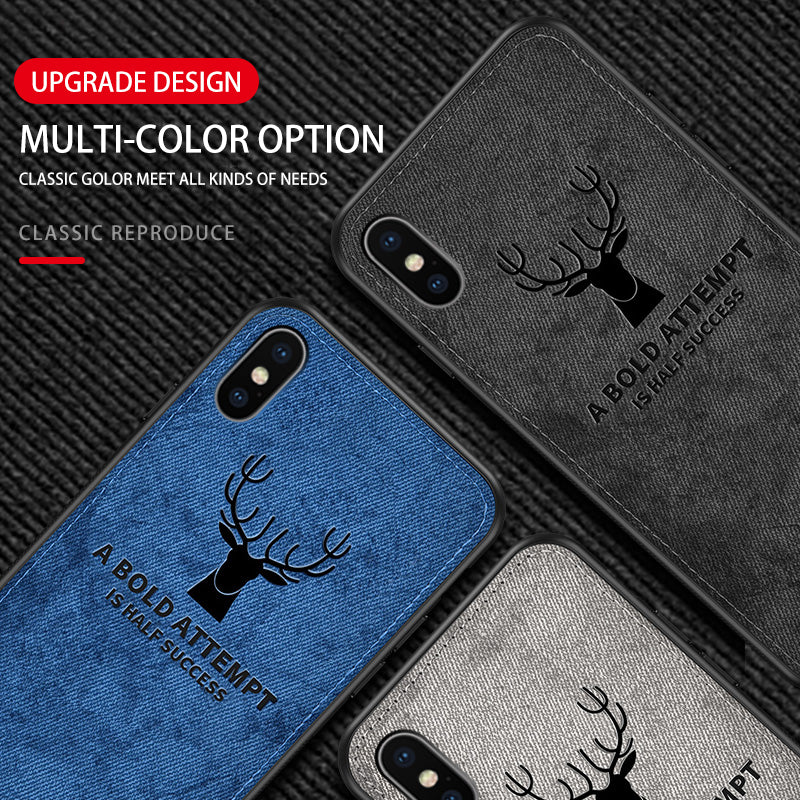 Pare-chocs de luxe avec motif de cerf et citation de motivation sur toile iPhone Case | Étui MagSafe avec housse de protection pour appareil photo | Coque pour Apple iPhone 15/14/13/12 Pro Max Plus | Étui blindé Étui de téléphone portable de haute qualité