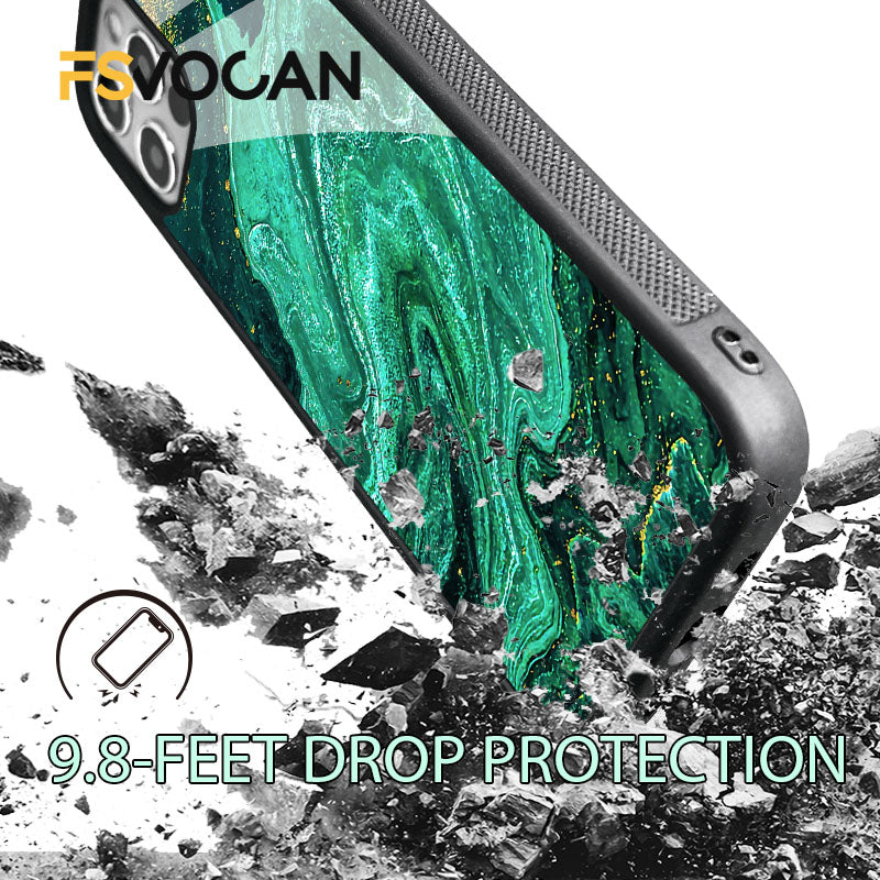 Luxury Black Marble iPhone Case with Gold Edges: Camera Protection & Durable Cover | MagSafe-Compatible for Apple iPhone 16/16e, 15, 14, 13, 12 Pro Max, Pro, Plus, Mini Cover - 3D Texture: Enhanced Grip | 360-Degree Camera Lens Protection Armor Case