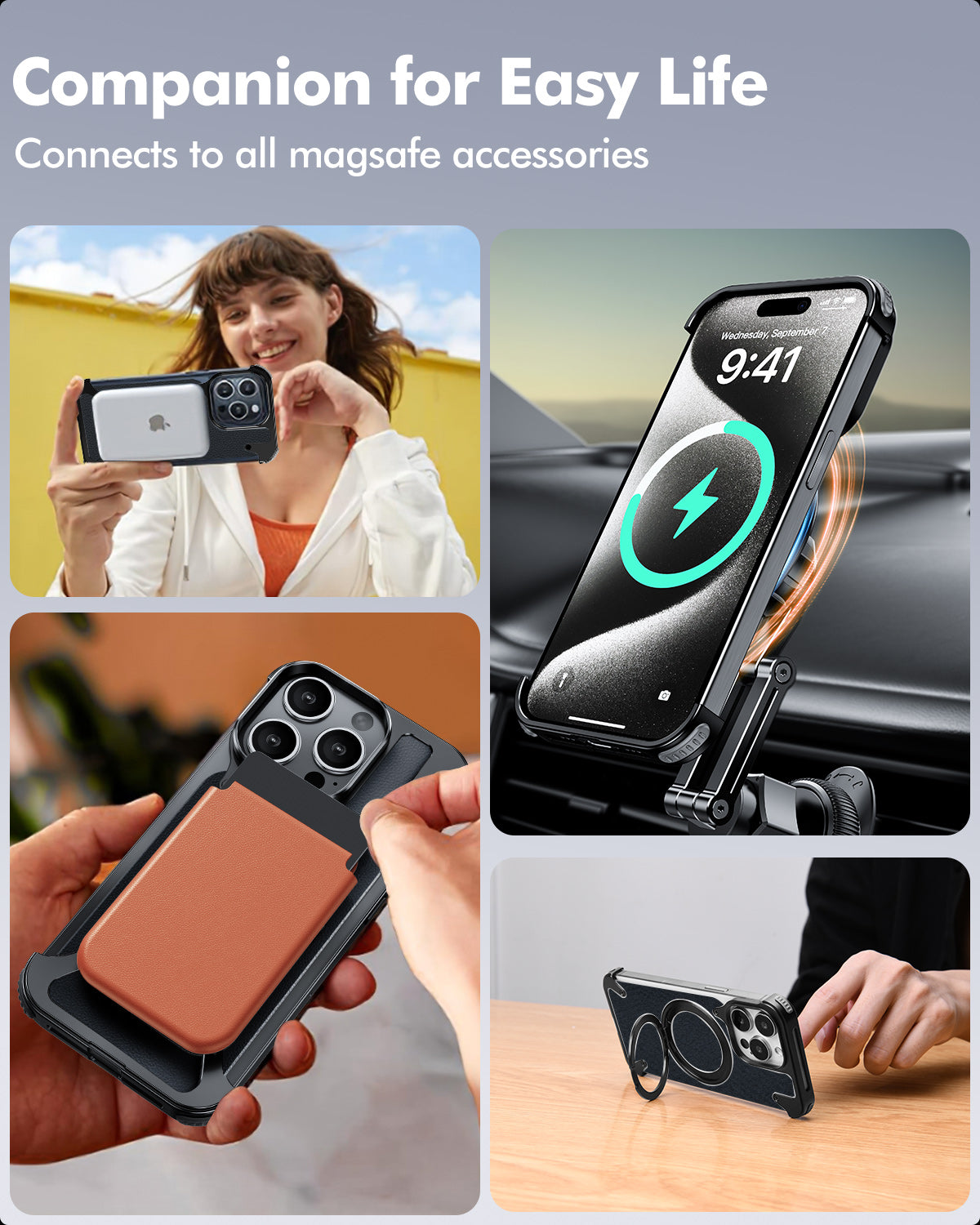 Premium Ultra-Thin Magnetic Frameless Matte Metal Aluminum Stand iPhone Case | MagSafe Case with 360-Degree Protection & Camera Lens Cover for Apple iPhone 16/15/14/13/12 Pro Max, Pro, Plus, e & Mini Cover | Shockproof Armor Case & Bumper Protective Cover