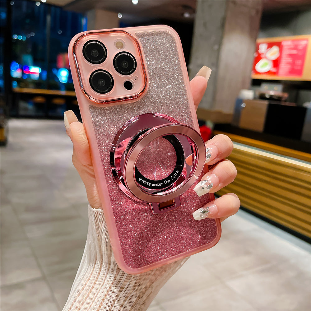 Étui Apple iPhone en métal magnétique | Protection supérieure antichoc de qualité supérieure – Luxe fin mat avec protection d'objectif en verre pour appareil photo, support et couvercle de support de main.