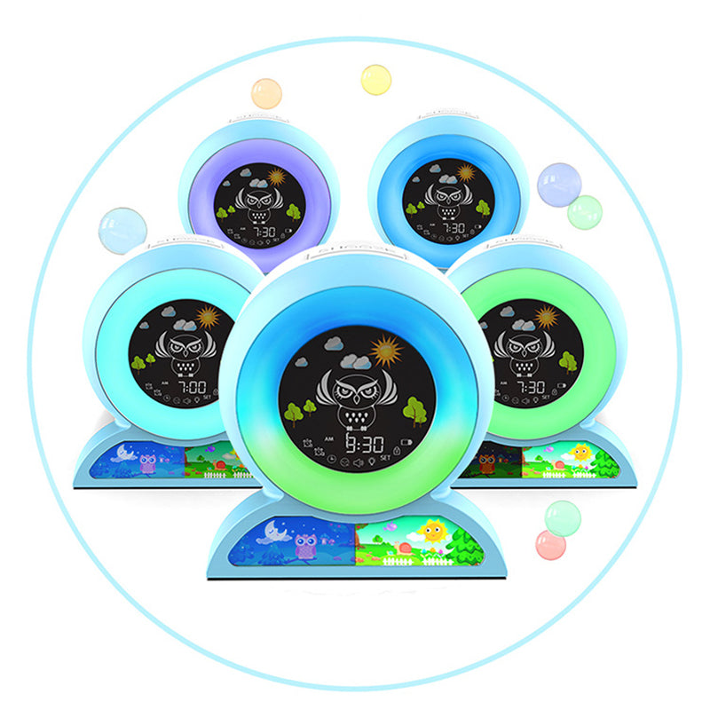 Réveil de luxe pour enfants au design animal mignon : entraîneur de sommeil numérique avec veilleuse colorée, fonction snooze, affichage de la température et minuterie de sieste