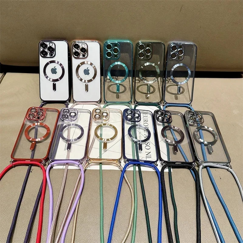 Coque Apple iPhone de luxe magnétique en silicone souple | Protection de l'appareil photo, revêtement transparent de qualité supérieure, chargement sans fil Magsafe et résistant aux rayures.