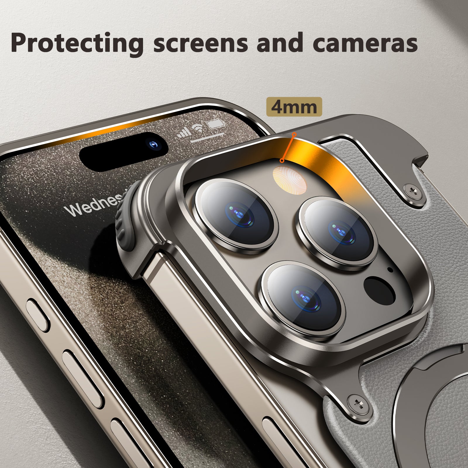 Premium Ultra-Thin Magnetic Frameless Matte Metal Aluminum Stand iPhone Case | MagSafe Case with 360-Degree Protection & Camera Lens Cover for Apple iPhone 16/15/14/13/12 Pro Max, Pro, Plus, e & Mini Cover | Shockproof Armor Case & Bumper Protective Cover