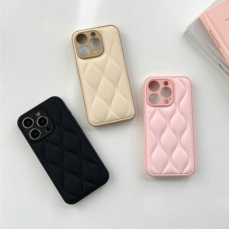 High-Quality Leather Luxury iPhone Case with 3D Wavy Texture | MagSafe-Compatible Protective Case with 360-Degree Protection and Camera Lens Cover for Apple iPhone 16/16e, 15, 14, 13, 12 Pro Max, Pro, Plus & Mini | Cover, Armor Case, and Bumper Cover