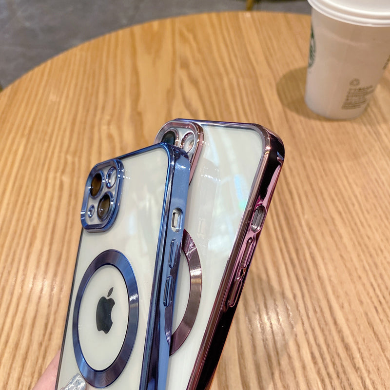 Coque iPhone antichoc couverte de luxe avec MagSafe | Verre transparent, protection améliorée de l'appareil photo et coque élégante en silicone.