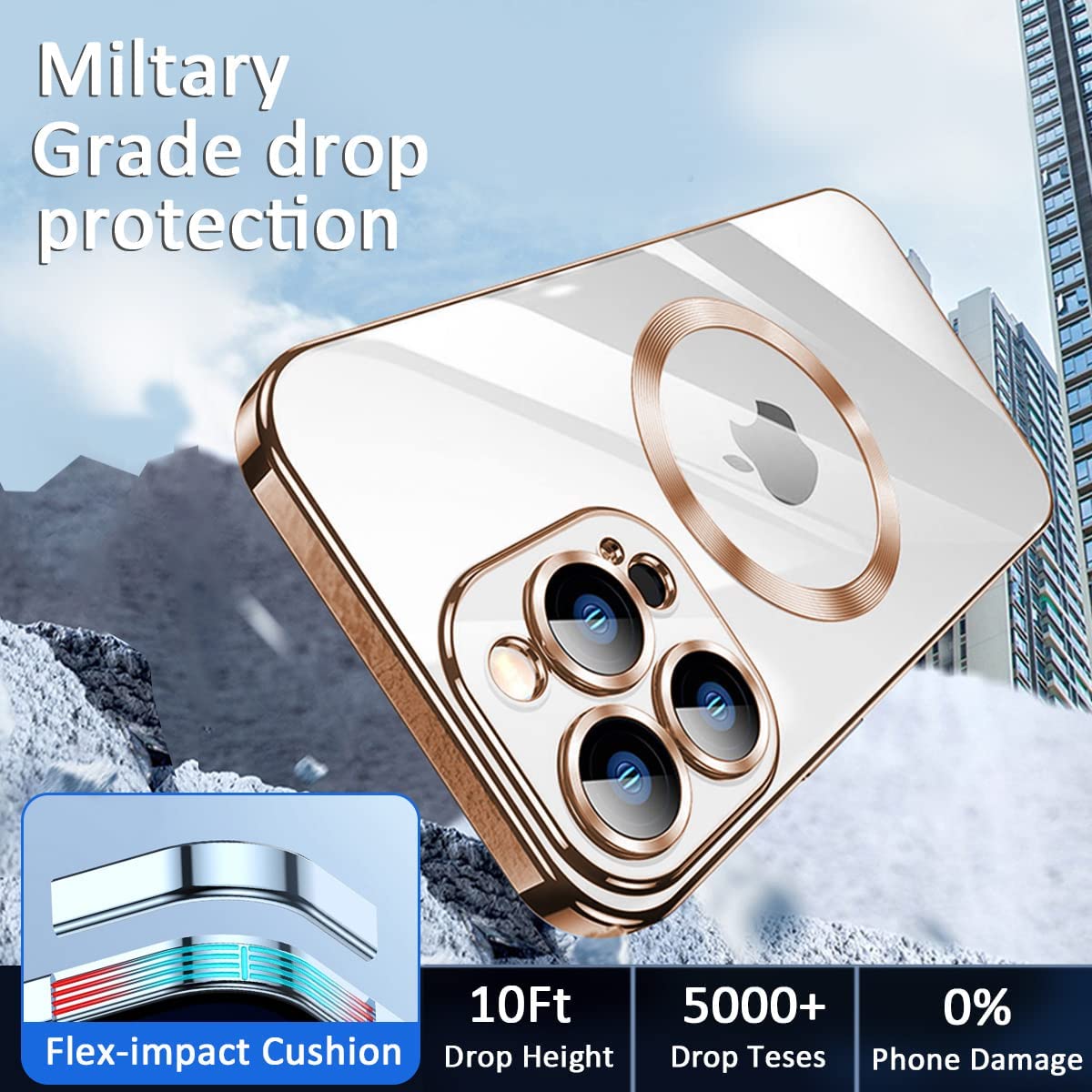 Luxury Ultra-Thin iPhone Case with MagSafe: 360° Full Metal and Glass Protection, Magnetic Adsorption | Shockproof with Glass Lens Camera Protection | Stylish Phone Cover for Apple iPhone 16/16e, 15, 14, 13, 12 Pro Max, Pro, Plus & Mini