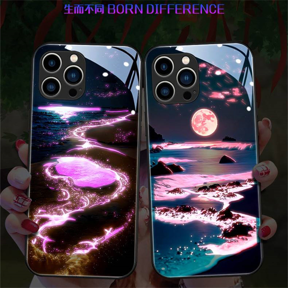 Design de luxe : Paysage de plage romantique la nuit Coque iPhone | Étui MagSafe pour Apple iPhone 15/14/13/12 Pro Max Plus | Sac avec housse blindée et housse de protection pour appareil photo | Étui de protection pour téléphone