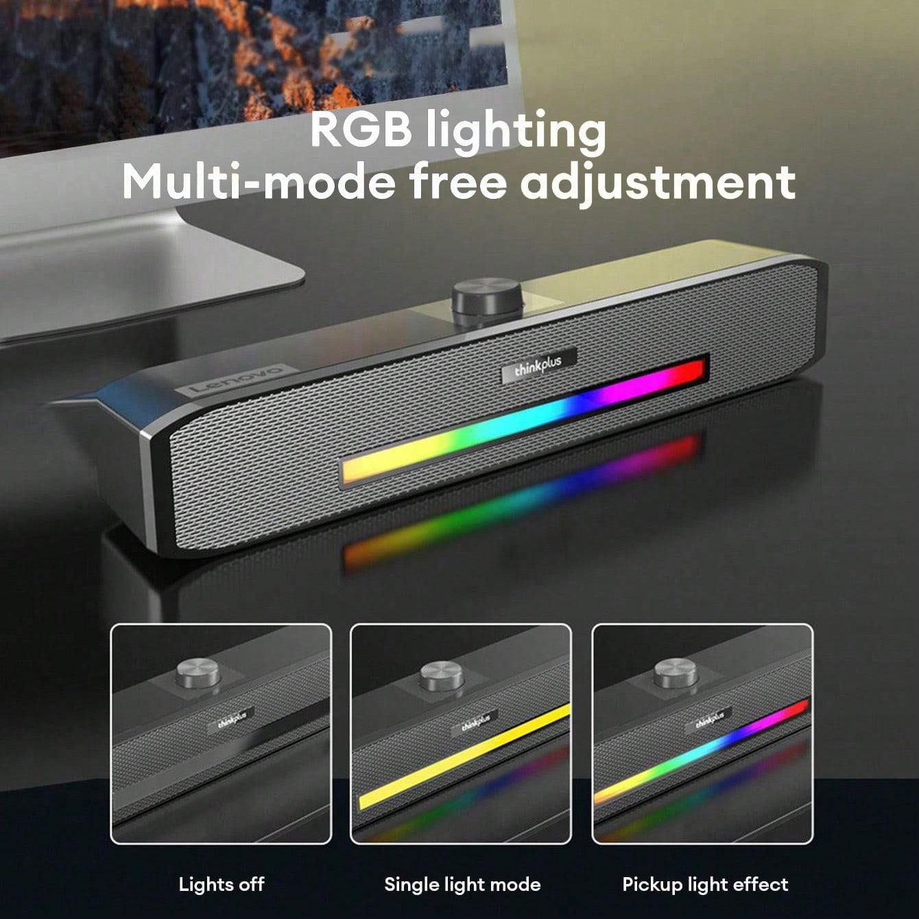 Haut-parleur original haut de gamme avec câble et Bluetooth 5.0 pour ordinateurs de bureau, ordinateurs portables et MacBook Barre de son surround home cinéma avec caisson de basses