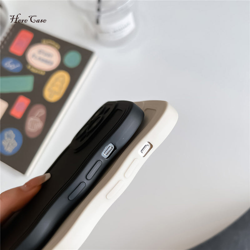 Premium Stylish Solid Color Curly Wave Design iPhone Case | MagSafe Case with Camera Lens Protector for Apple iPhone 16/15/14/13/12 Pro Max Plus Mini | Heavy Duty, Bumper Cover Phone Case | Premium Silicone Protective Cover