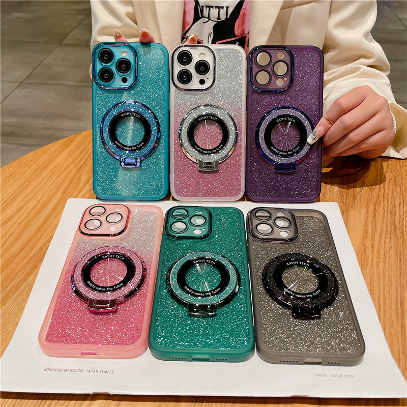 Étui Apple iPhone en métal magnétique | Protection supérieure antichoc de qualité supérieure – Luxe fin mat avec protection d'objectif en verre pour appareil photo, support et couvercle de support de main.