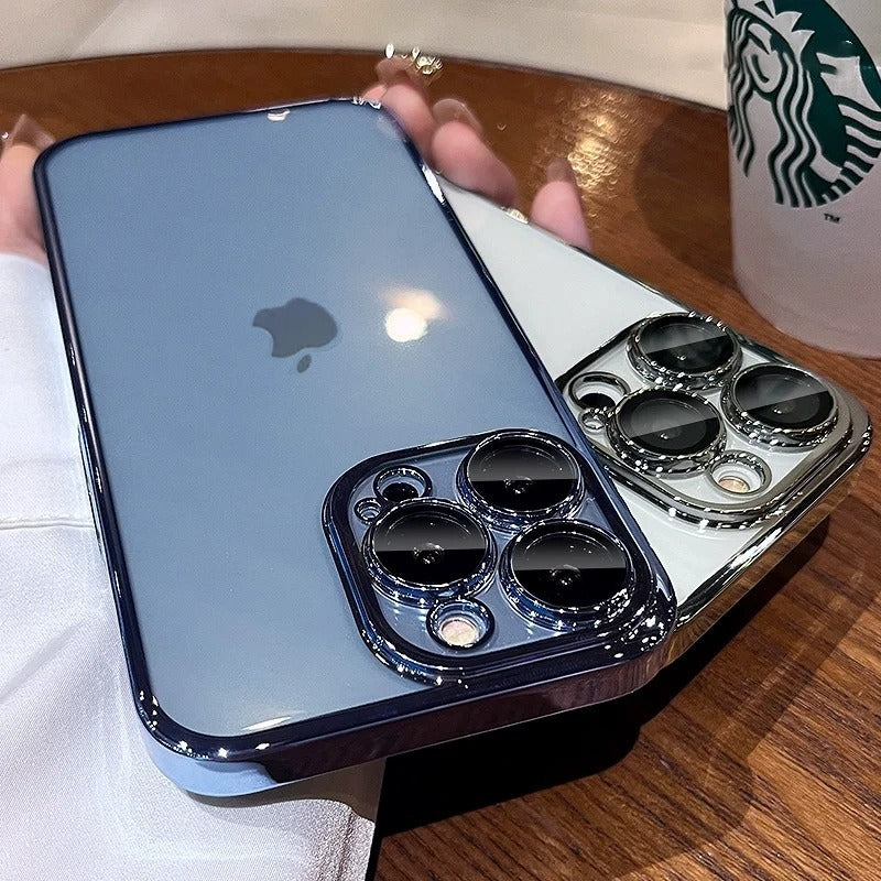 Coque en silicone transparente antichoc de luxe pour Apple iPhone | Revêtement haut de gamme, design pailleté transparent hydrofuge et résistant aux rayures.