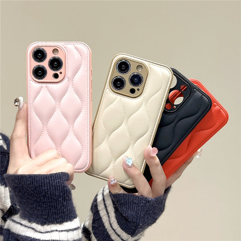 High-Quality Leather Luxury iPhone Case with 3D Wavy Texture | MagSafe-Compatible Protective Case with 360-Degree Protection and Camera Lens Cover for Apple iPhone 16/16e, 15, 14, 13, 12 Pro Max, Pro, Plus & Mini | Cover, Armor Case, and Bumper Cover