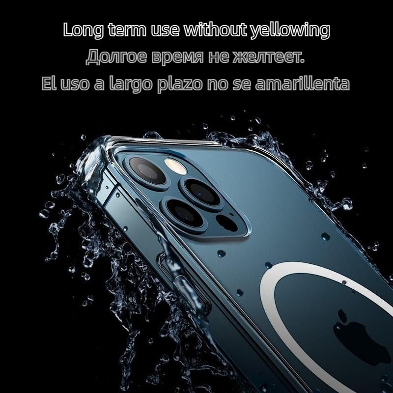 Étui iPhone Apple Magsafe magnétique transparent | Étui transparent, chargement sans fil, anti-poussière, résistant à l'eau et protection améliorée de l'appareil photo