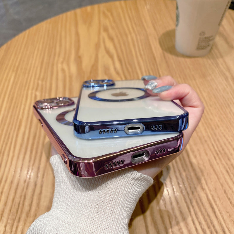 Coque iPhone antichoc couverte de luxe avec MagSafe | Verre transparent, protection améliorée de l'appareil photo et coque élégante en silicone.