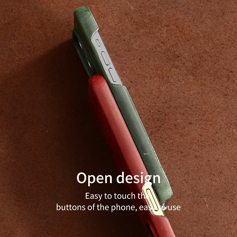 High-Quality Genuine Leather iPhone Case with Strap and Protective Cover | MagSafe Case with 360-Degree Protection & Camera Lens Protection for Apple iPhone 16/16e, 15, 14, 13, 12 Pro Max, Pro, Plus & Mini Cover | Shockproof Phone Case with Armor Shell