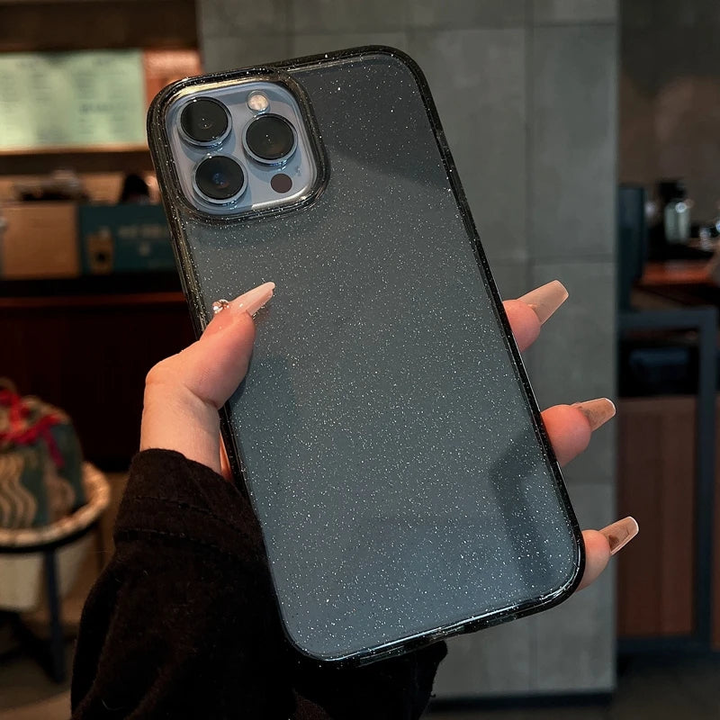 Étui antichoc transparent de luxe Bling Glitter pour Apple iPhone | Élégant et protecteur