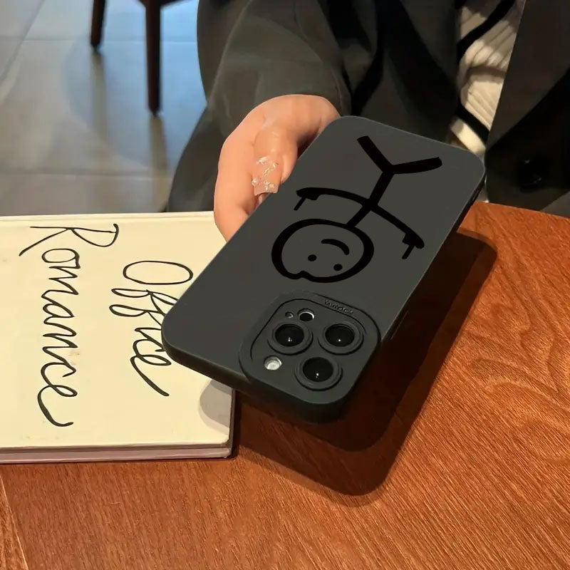 High-Quality Cartoon Matchman iPhone Case | Shockproof Matte Soft TPU Silicone Cover | MagSafe Case with Camera Lens Cover for Apple iPhone 16/15/14/13/12 Pro Max, Plus, Mini | Armor Case, Bumper Cover Phone Case | Premium Protective Cover