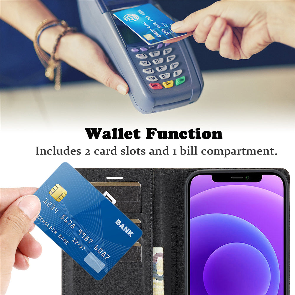 Premium Carbon Fiber Leather Wallet | Magnetic Flip Book Cover iPhone Case | MagSafe Case with Card Holder, Stand, and Wallet Function for Apple iPhone 16/15/14/13/12 Pro Max, Plus, Mini - Versatile Protective Cover