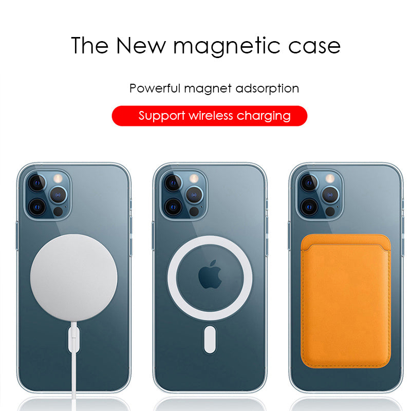 Ultra-Thin Magnetic Transparent For Apple iPhone 16/15/14/13/12 Pro Max Plus Mini Case | Premium Shockproof Slim Frameless Clear Water-Resistant Protective Cover with Magsafe
