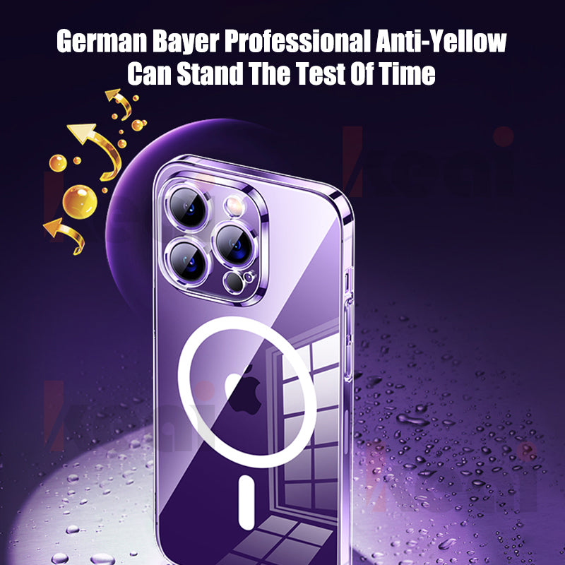 Luxury Ultra-Thin iPhone Case with MagSafe: 360° Full Metal and Glass Protection, Magnetic Adsorption | Shockproof with Glass Lens Camera Protection | Stylish Phone Cover for Apple iPhone 16/16e, 15, 14, 13, 12 Pro Max, Pro, Plus & Mini