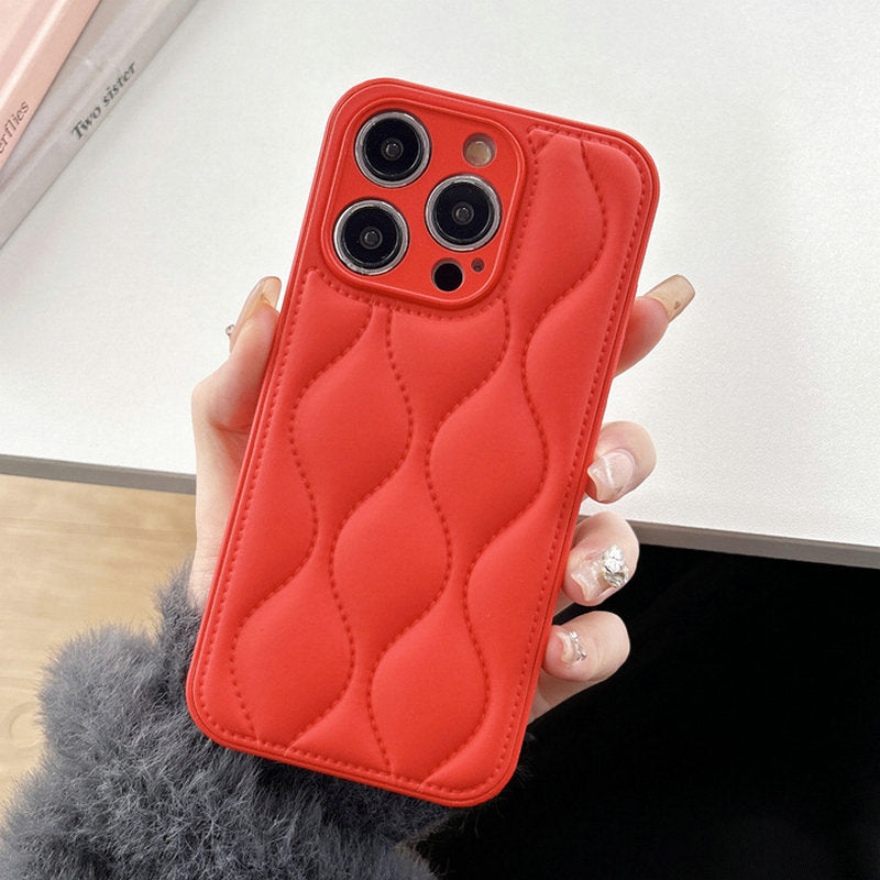 High-Quality Leather Luxury iPhone Case with 3D Wavy Texture | MagSafe-Compatible Protective Case with 360-Degree Protection and Camera Lens Cover for Apple iPhone 16/16e, 15, 14, 13, 12 Pro Max, Pro, Plus & Mini | Cover, Armor Case, and Bumper Cover