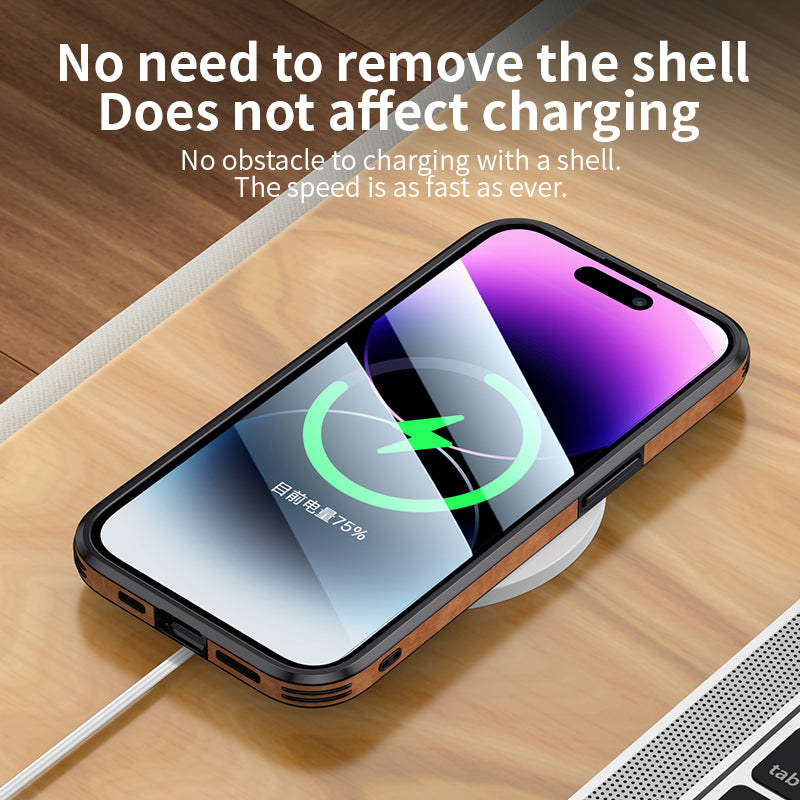 Étui pour iPhone en cuir de haute qualité avec housse de protection antichoc pour appareil photo | Étui MagSafe pour Apple iPhone 15/14/13 Pro Max Plus | Étui pour téléphone portable Panzer