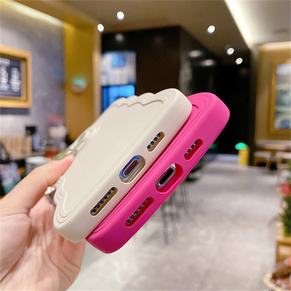 Premium Stylish Solid Color Curly Wave Design iPhone Case | MagSafe Case with Camera Lens Protector for Apple iPhone 16/15/14/13/12 Pro Max Plus Mini | Heavy Duty, Bumper Cover Phone Case | Premium Silicone Protective Cover