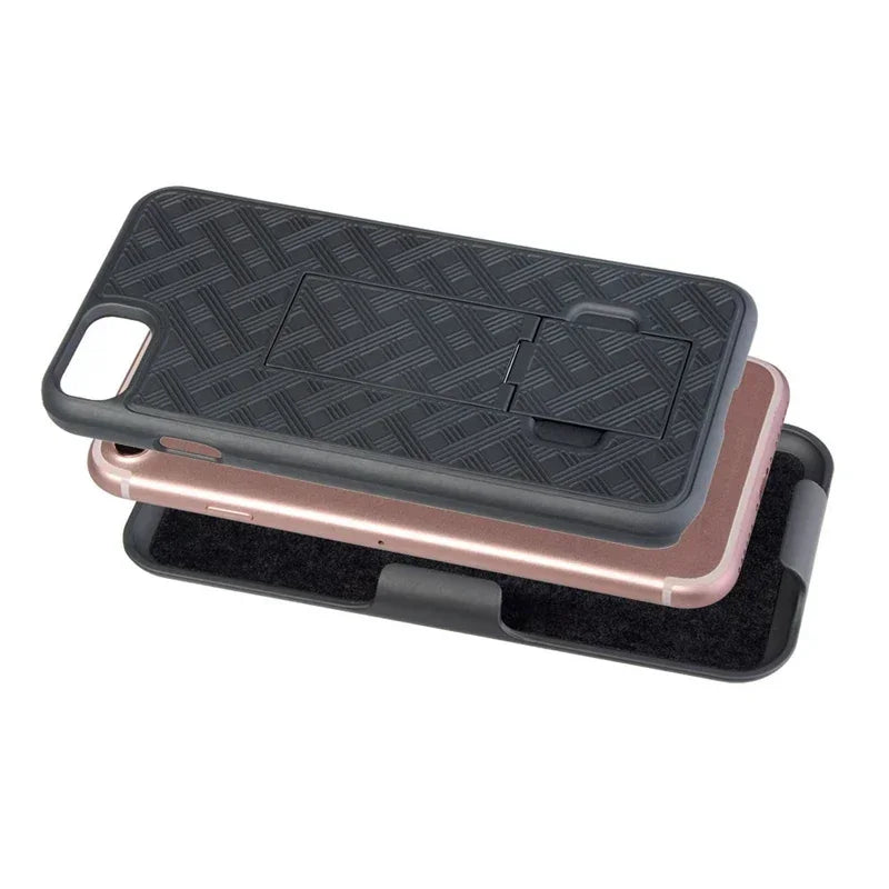 Étui combiné 2 en 1 de haute qualité avec clip ceinture et support pour iPhone | Étui MagSafe pour Apple iPhone 15/14/13/12 Pro Max Plus | Étui de téléphone blindé et housse de protection pour appareil photo