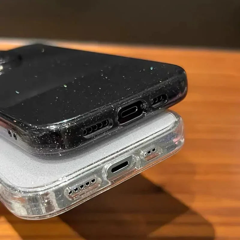 Étui antichoc transparent de luxe Bling Glitter pour Apple iPhone | Élégant et protecteur