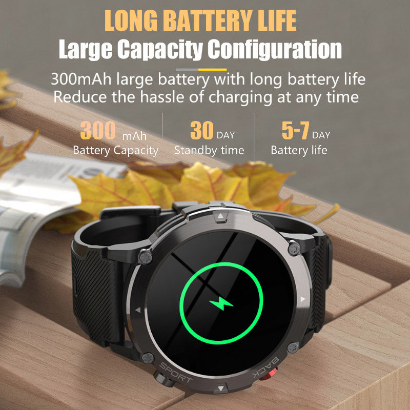Premium Outdoor Smartwatch with GPS, Compass, NFC Access, IP68 Waterproof, Fitness & Health Tracker, 400mAh Battery, Heart Rate Monitor – Rugged Full-Touch Watch for Men & Women, Unisex Design, Ideal for Hiking, Sports & Daily Use