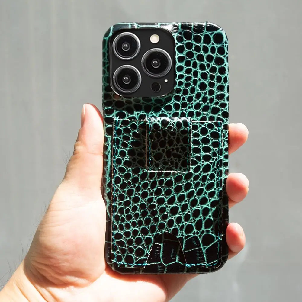 High-Quality Genuine Leather iPhone Case with Card Holder Slot | Cover with Camera Protection for Apple iPhone 16/15/14/13/12 Pro Max Plus Mini Armor Case | Wallet Phone Cover