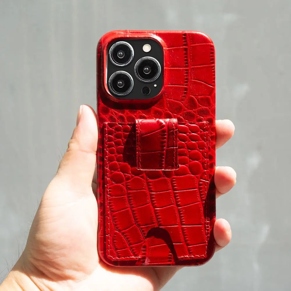 High-Quality Genuine Leather iPhone Case with Card Holder Slot | Cover with Camera Protection for Apple iPhone 16/15/14/13/12 Pro Max Plus Mini Armor Case | Wallet Phone Cover