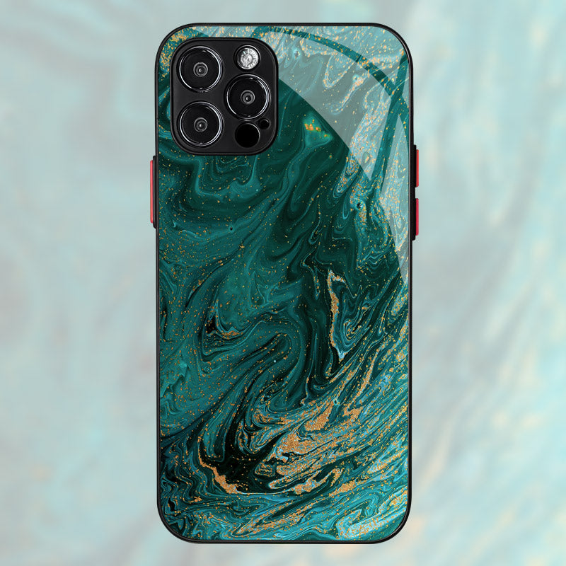 Étui antichoc en marbre pour iPhone avec cadre doré de luxe | Étui de protection MagSafe pour Apple iPhone 15/14/13/12 Pro Max Plus | Housse de protection pour appareil photo, sac et étui blindé