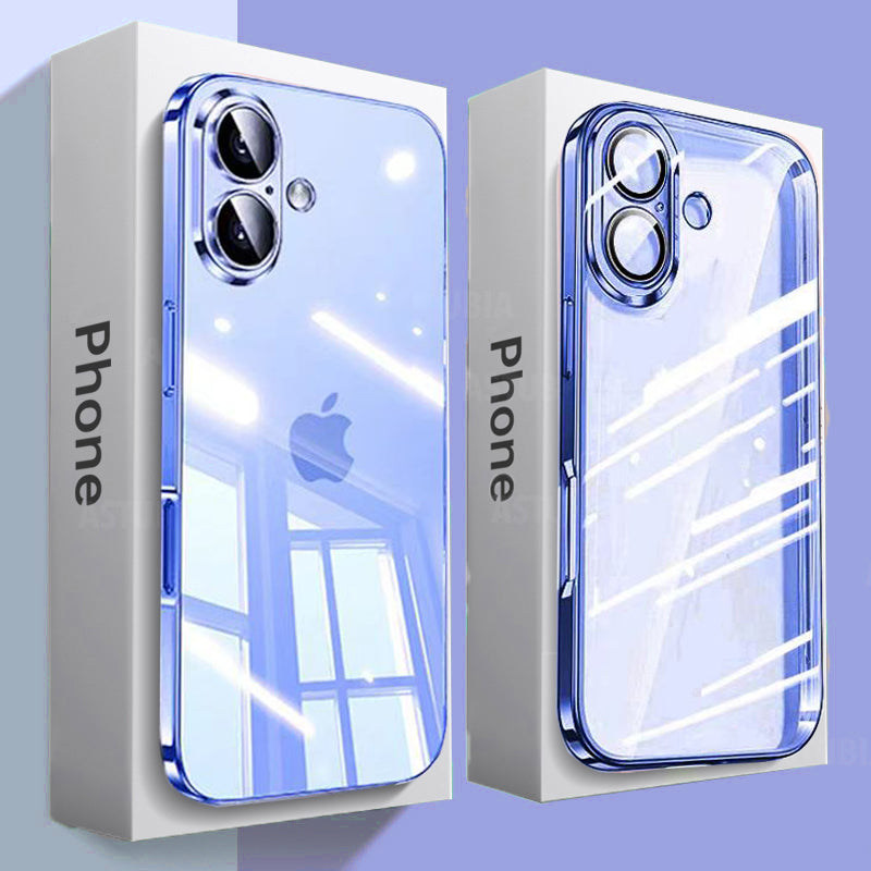 Coque en silicone transparente antichoc de luxe pour Apple iPhone | Revêtement haut de gamme, design pailleté transparent hydrofuge et résistant aux rayures.
