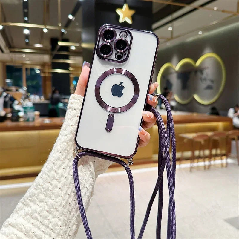 Coque Apple iPhone de luxe magnétique en silicone souple | Protection de l'appareil photo, revêtement transparent de qualité supérieure, chargement sans fil Magsafe et résistant aux rayures.