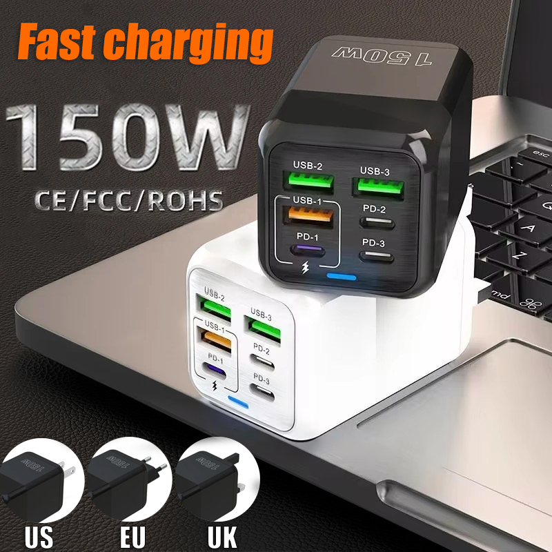 Premium 65W Gan Charger Desktop Fast Charger | 4-in-1 Laptop & Mobile Adapter for Smartphones, Apple iPhone, Samsung, iOS & Android - Fast Charging