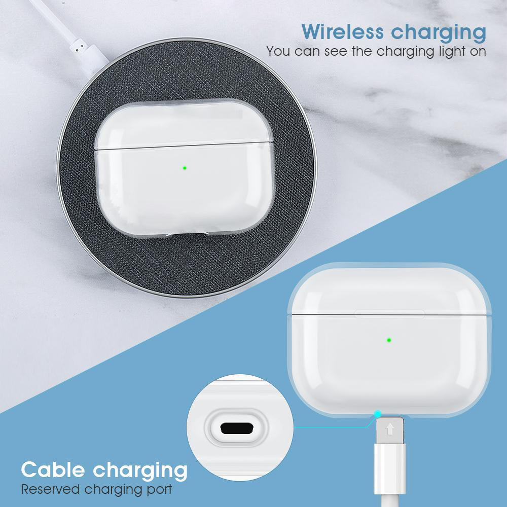 Étui en silicone transparent de haute qualité pour Apple AirPods Pro & 1/2/3 | Étui de protection transparent en TPU souple avec corde - Accessoires pour AirPods