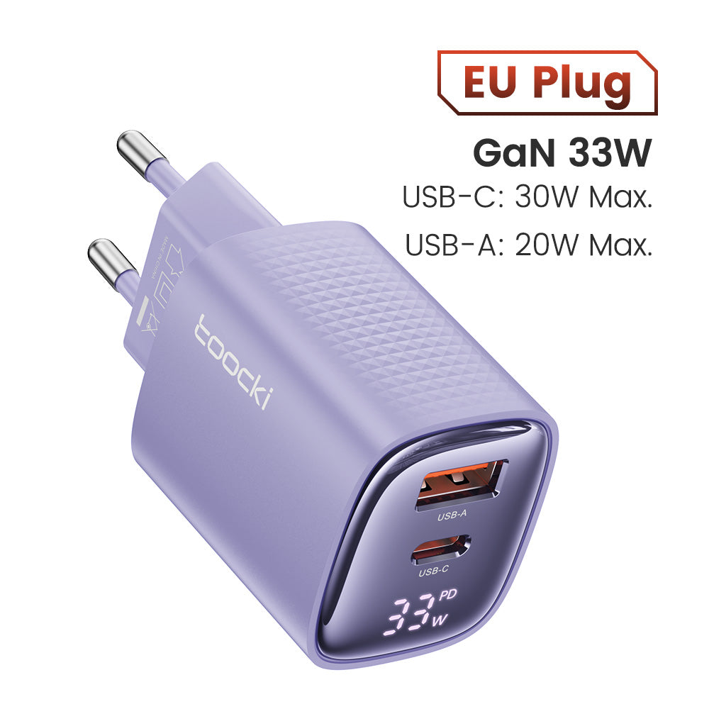 Premium Tech GaN USB Type C Charger 65W 45W PPS PD QC 4.0 | Fast Charger for Smartphones, Apple iPhone, Samsung, iOS & Android MacBook, Laptop, iPad, AirPods, Tablet, iOS