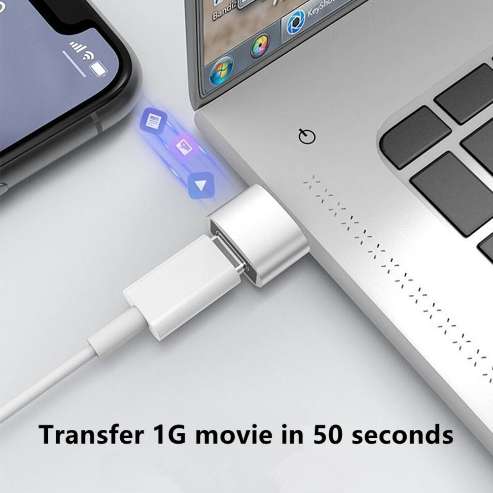 Premium 3D USB OTG Adapter | Typ C für Apple iPhone 15 Pro Max 14, Airpods, Typ C Kabel – Datenladekonverter - Phone Heaven Zone