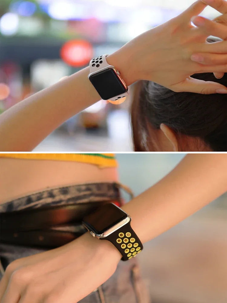 Premium Silikonarmband für Apple Watch 10/9/8/7/6/5/4/3/2/1 & Ultra 2/1, SE: 2024, 2023, 2022, 2021, 2020, 2019, 2018, 2017