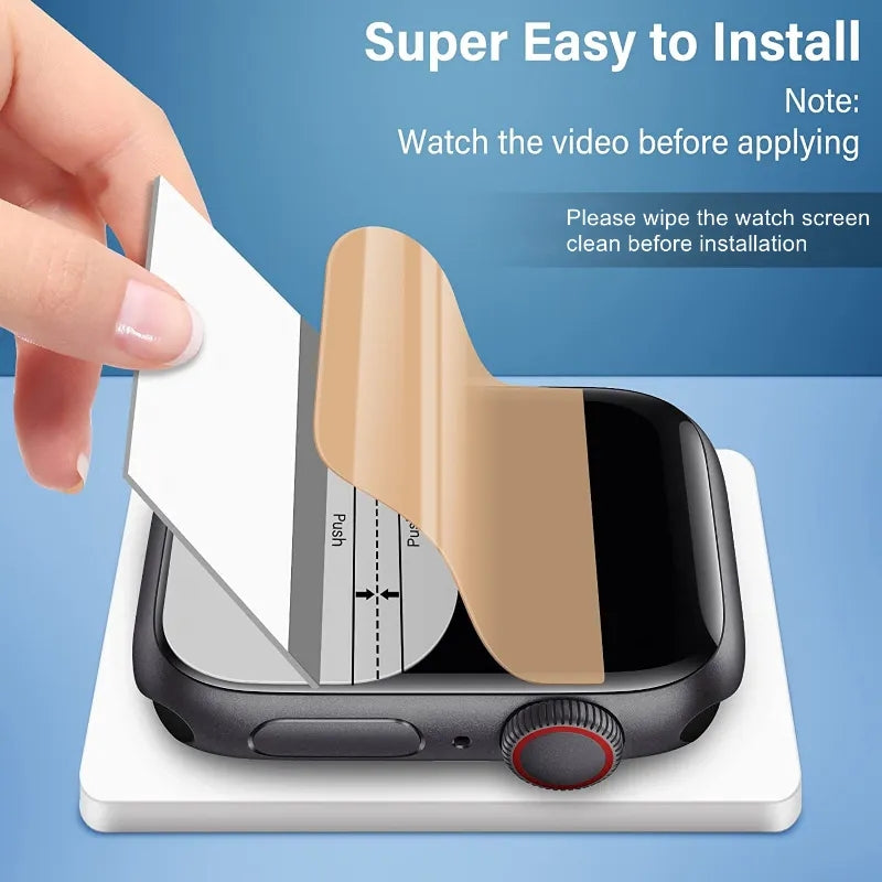 Premium Soft Hydrogel Displayschutzfolie für Apple Watch 10/9/8/7/6/5/4/3/2/1 & Ultra 2/1, SE: 2024, 2023, 2022, 2021, 2020,